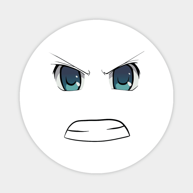 Angry Anime Face Magnet by NyteVisions